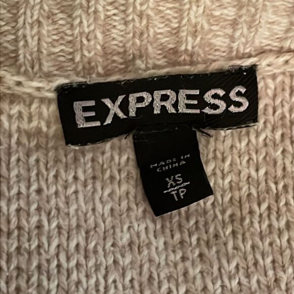 Express Beige Oversized Open Cardigan Knit Sweater Womens Size Extra Small - Picture 2 of 10